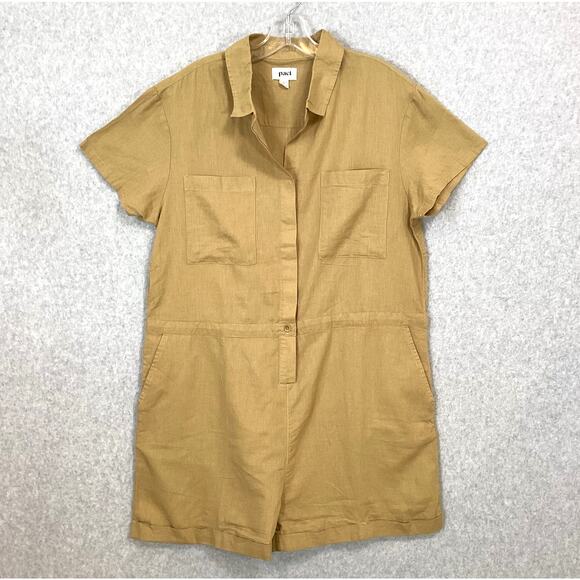 Pact Romper Shorts Size L The Harbour Organic Cotton Hemp Lightweight Casual - Picture 3 of 16